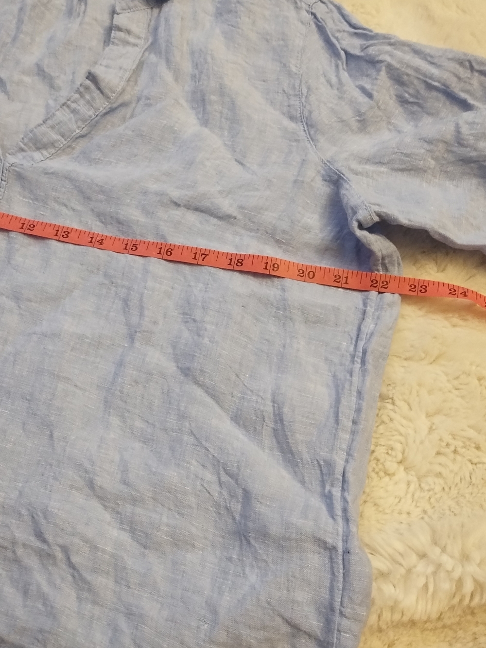 Rachel Zoe Light Blue Linen Blend Short Sleeve Top - Picture 6 of 9
